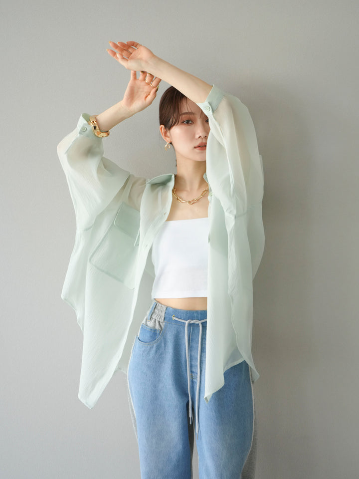 [予約]BIGポケットオーバーシアーシャツ/ミント