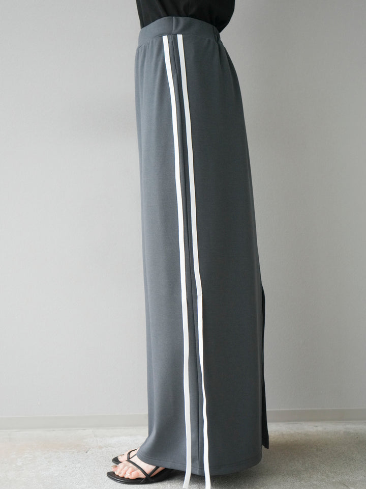 [予約]サイドラインジャージナロースカート/チャコール