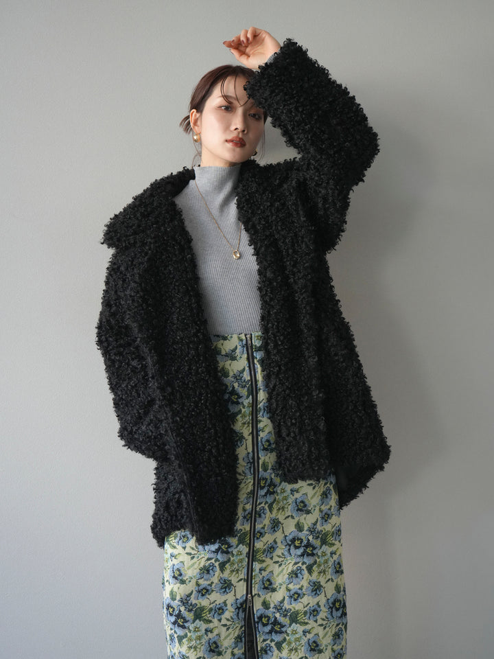 [予約]プードルファーダブルミドルコート/black