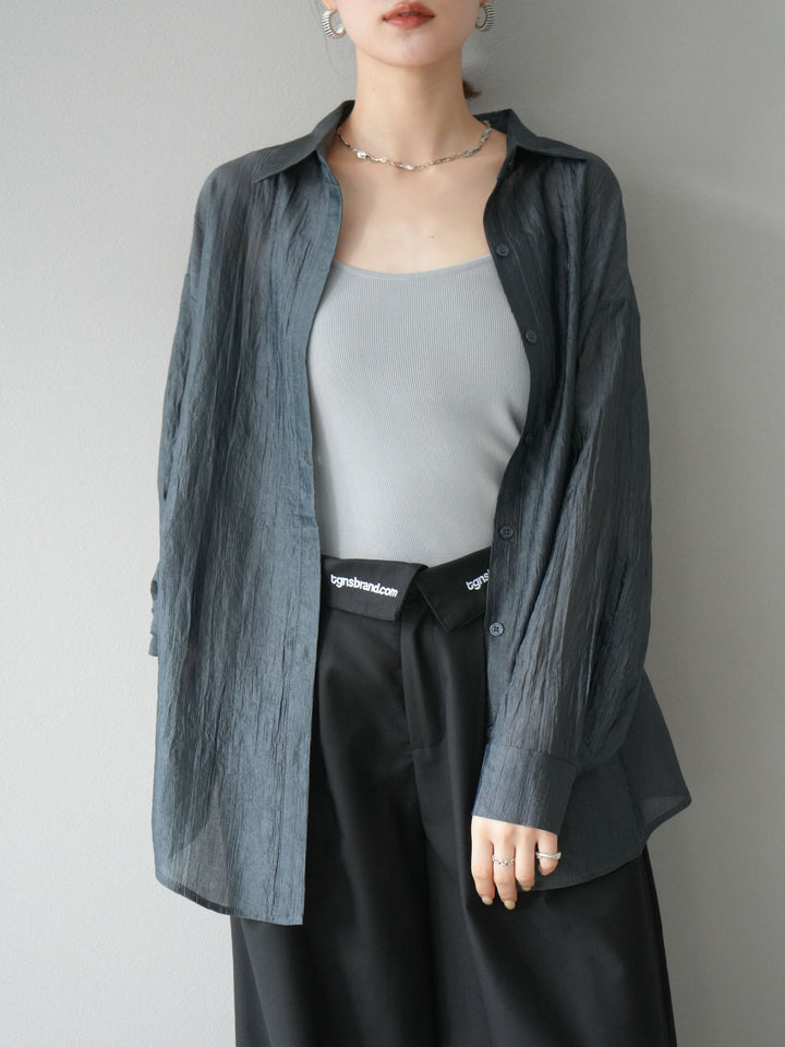 [予約]ワッシャーシャイニーシャツ/グレー