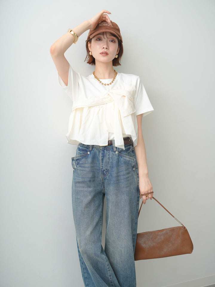 [SET]ナイロンドッキングツイストTEE +選べるアクセセット(2set)