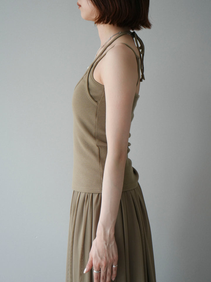 [予約]ダブルストラップカップ付キャミソール/beige