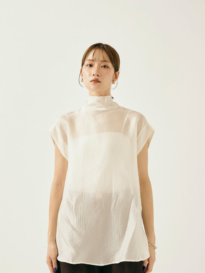 [予約]シャイニーシアーブラウス/アイボリー