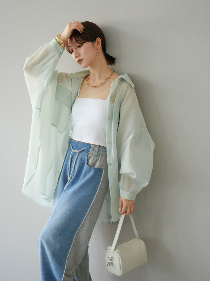 [予約]BIGポケットオーバーシアーシャツ/ミント