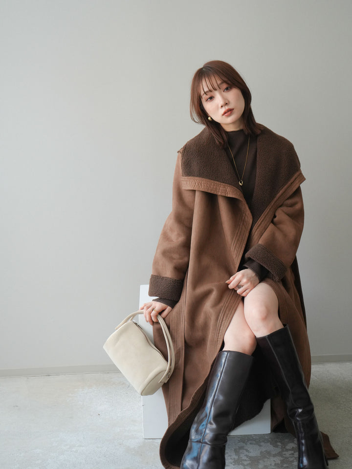 [予約]BIGカラームートンコート/brown