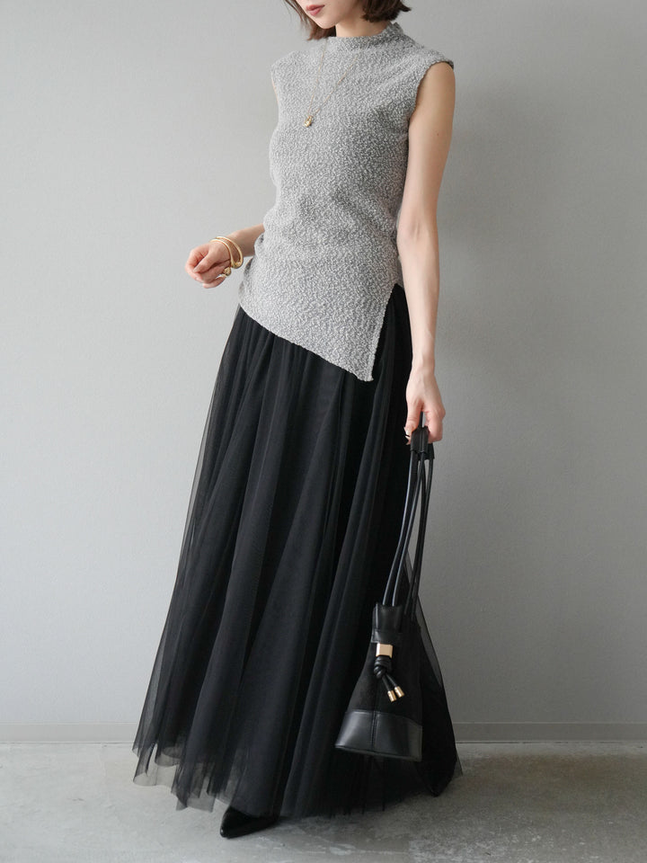 [予約]チュールボリュームスカート/ブラック