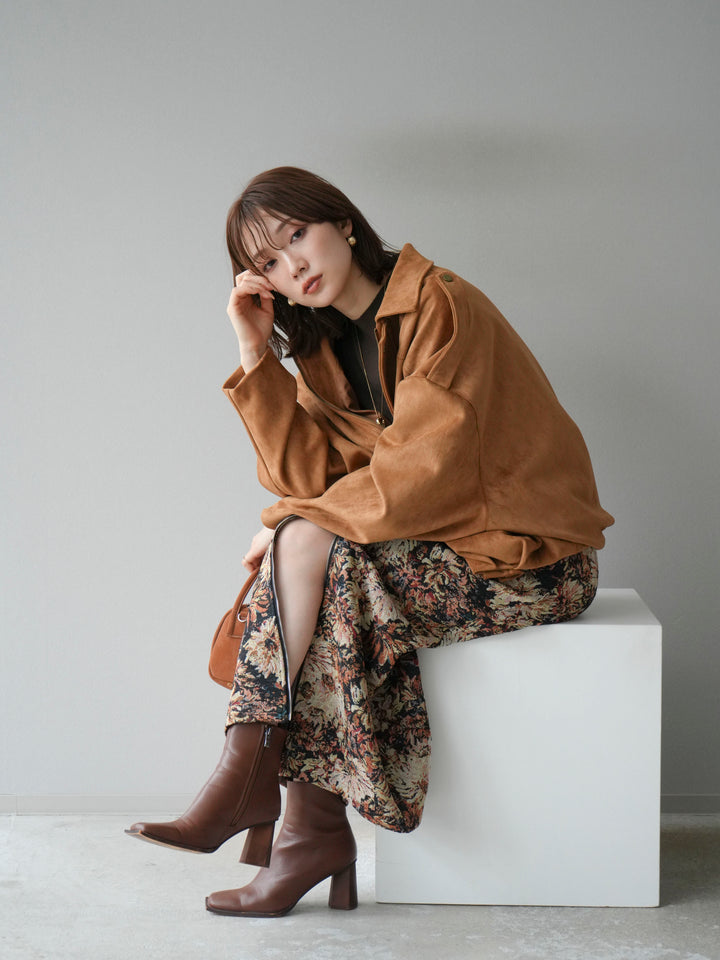 [SET] 麂皮外套上衣 + 小領法式針織上衣（2 組）