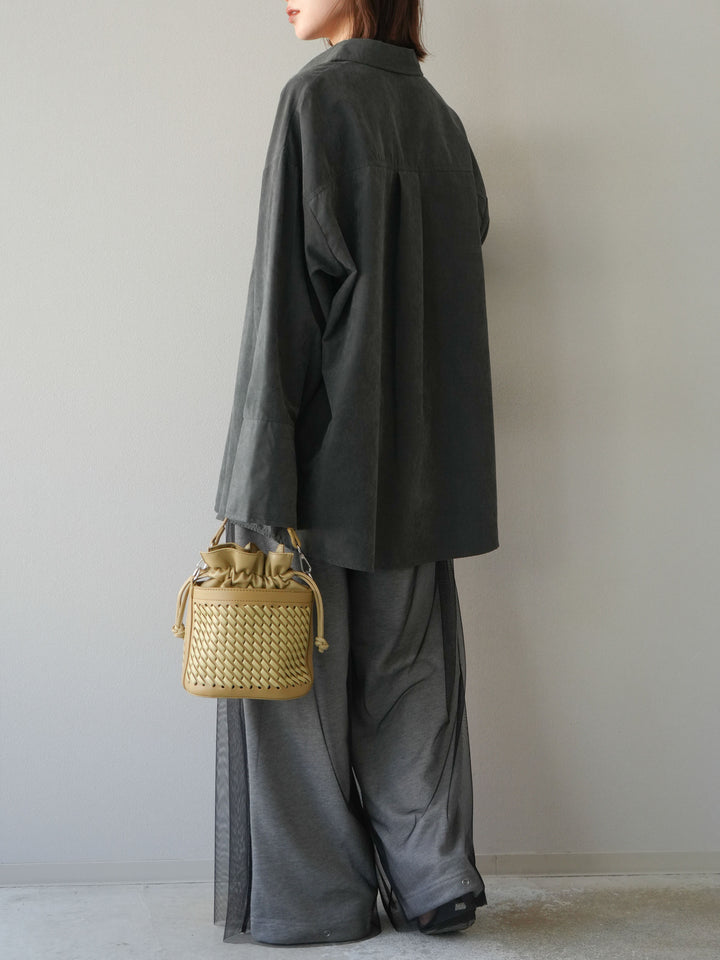 [予約]デニム切替2WAYデザインスウェットパンツ/グレー