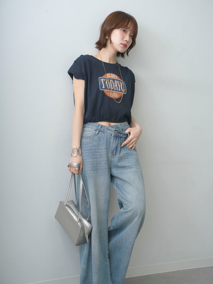 [予約]ヴィンテージロゴドロストTEE/navy