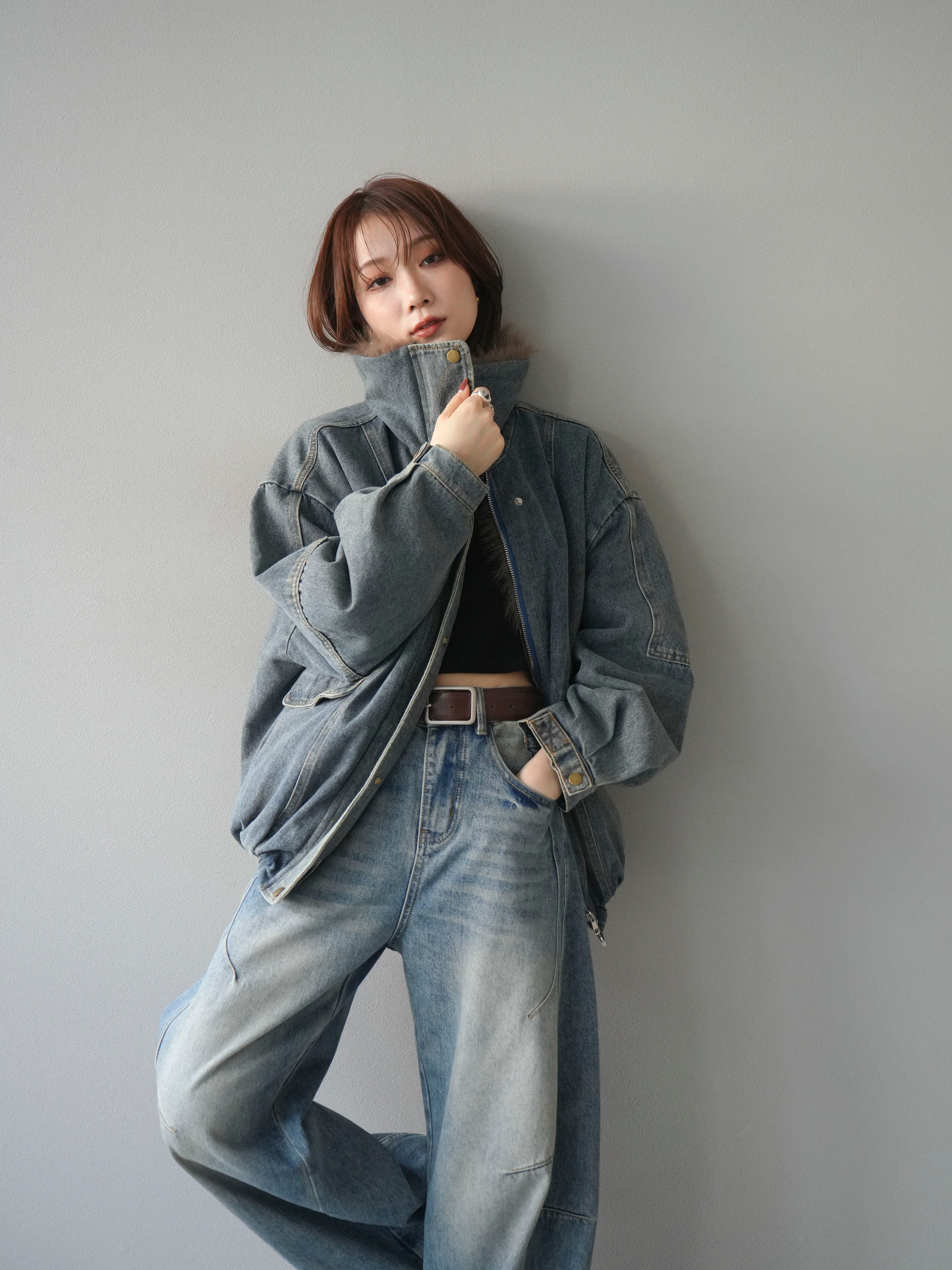 予約]デニムxファーブルゾン/denimbrown – Lumier