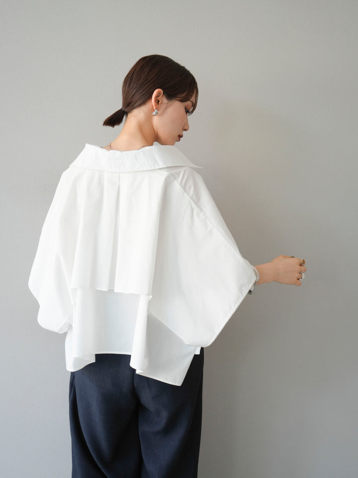 [SET]ポンチョショートシャツ+リネンライクイージーワイドパンツ(2set)