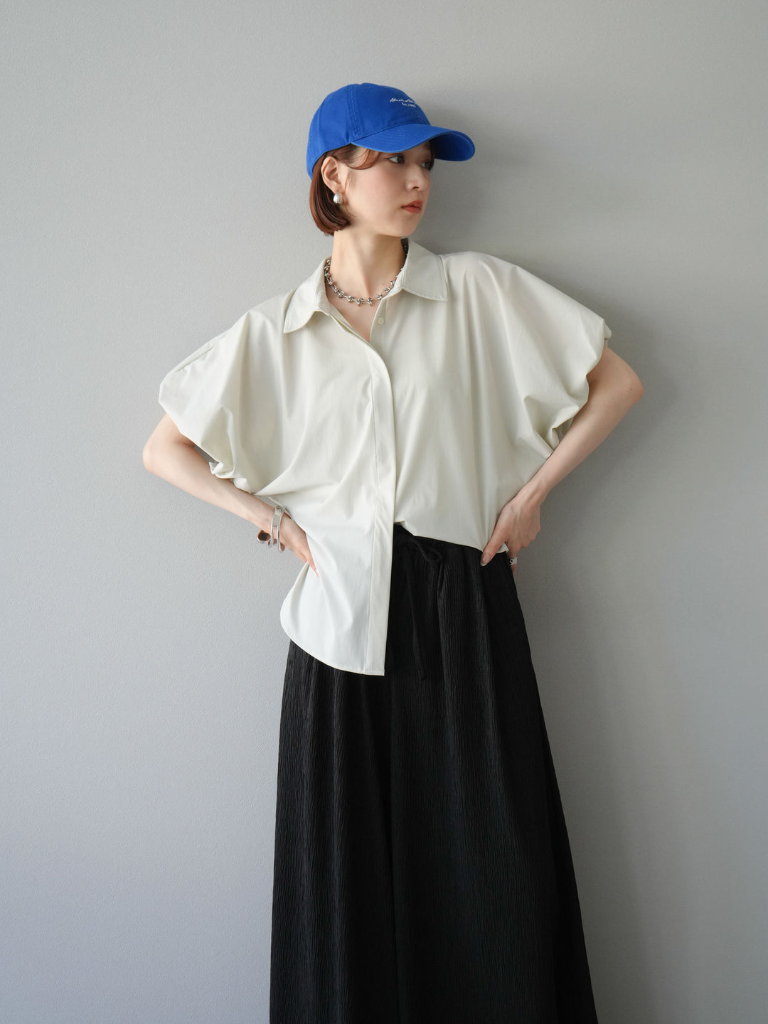 [予約]ICE TOUCHパフスリーブシャツ/オフグレー