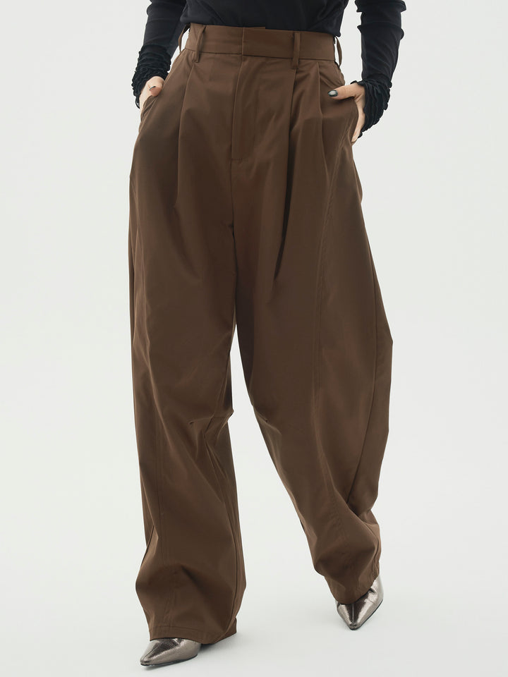 [予約]タフタワイドカーブパンツ/ブラウン
