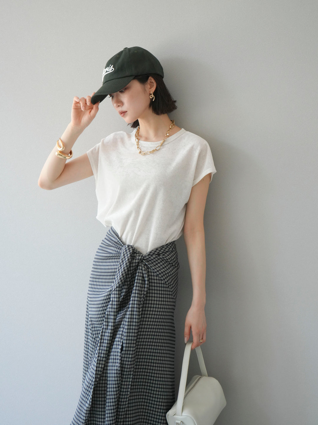 [SET]シアーベロアプルオーバー+サイド巻きツイルスカート(2set)