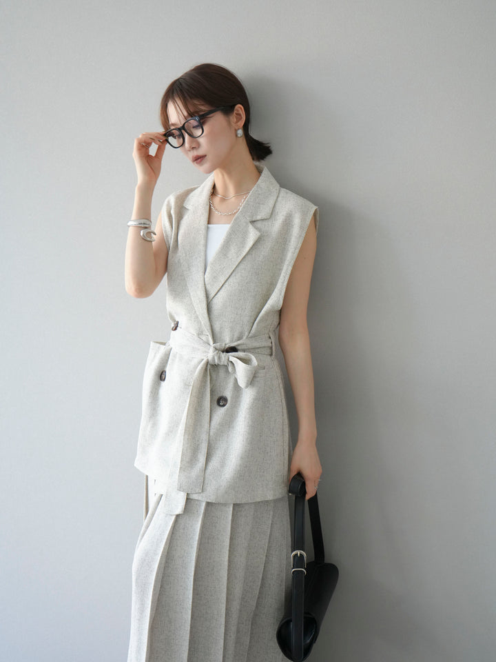 [予約]ミックスツイードジレ/アイボリー