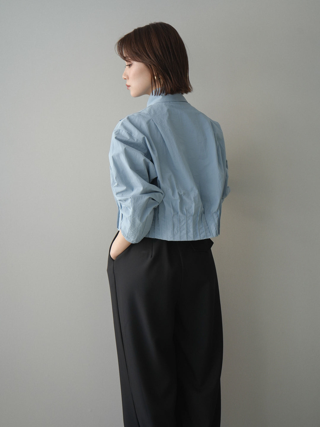 [SET]ボウタイ裾プリーツライトジャケット+選べるアクセセット(2set)