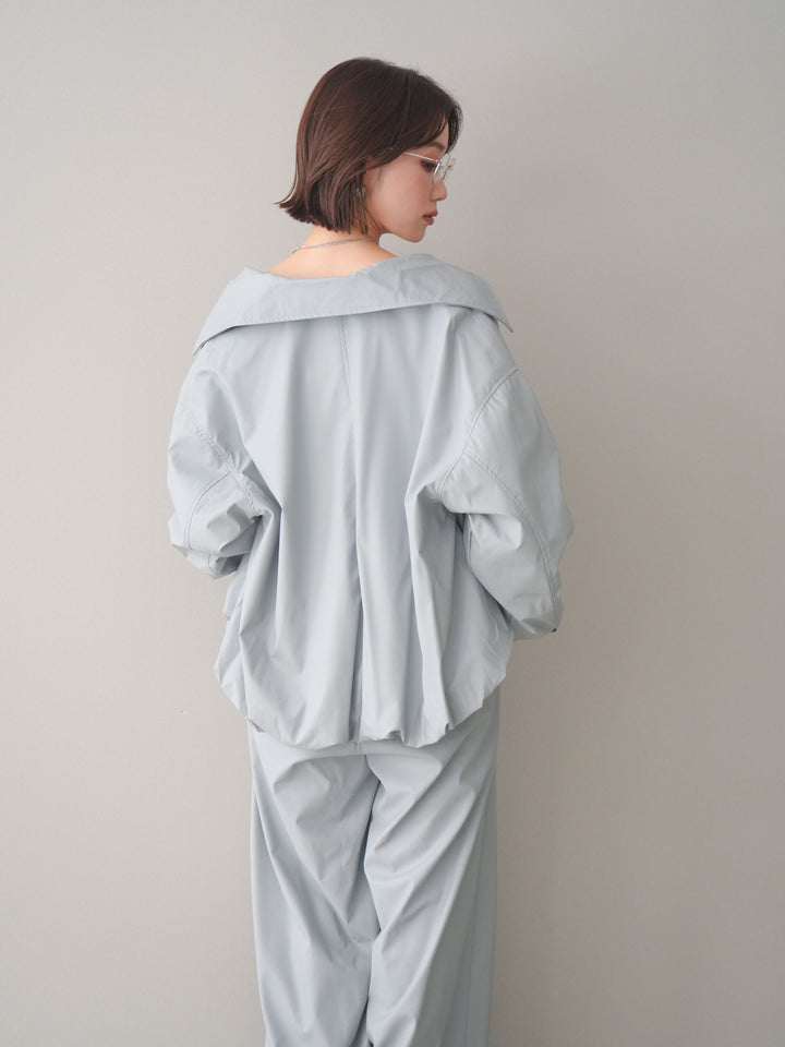 [予約]ウォッシャブルフェイクレザーバルーンジャケット/blue