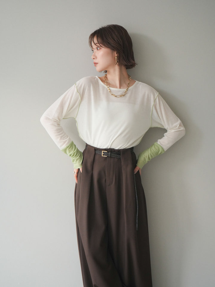 [SET]配色メロウトップス+配色メロウトップス(2set)