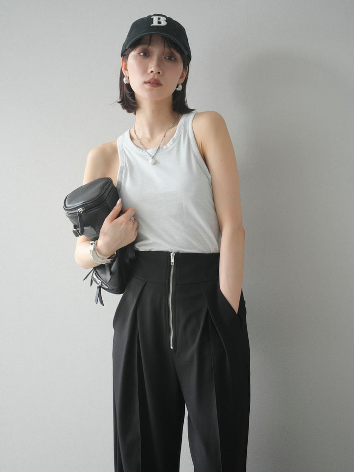 [予約]カップ付きラメアメスリブラトップ/オフ