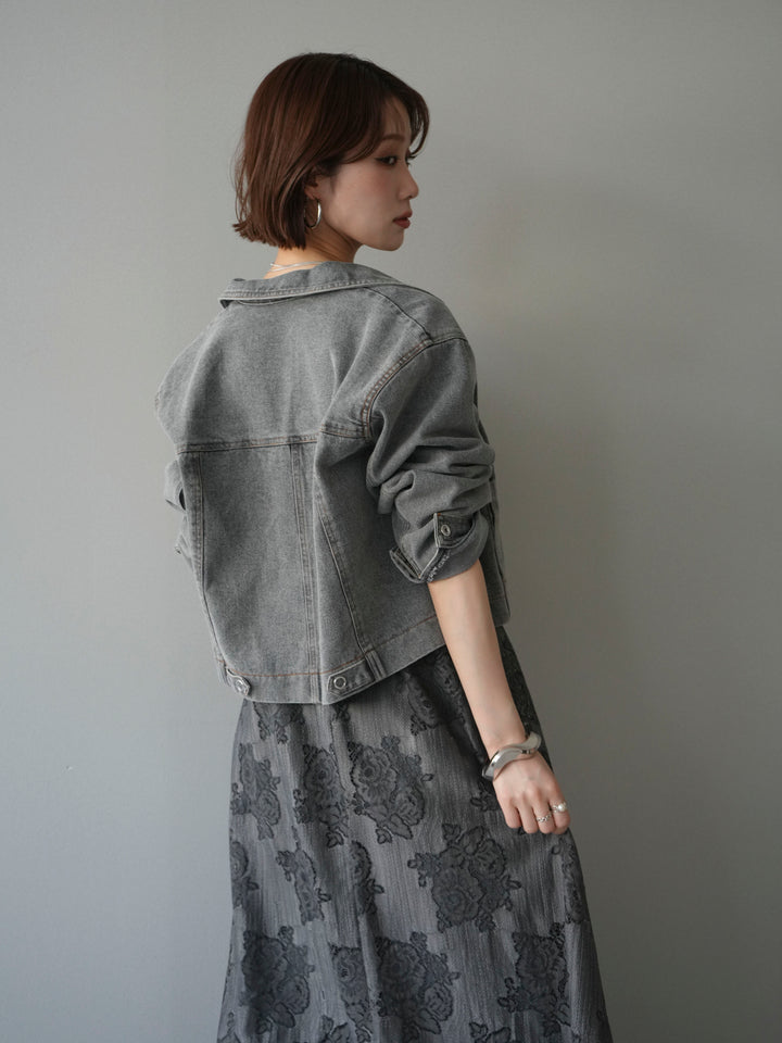 【預購】花朵蕾絲吊帶洋裝 / 灰色