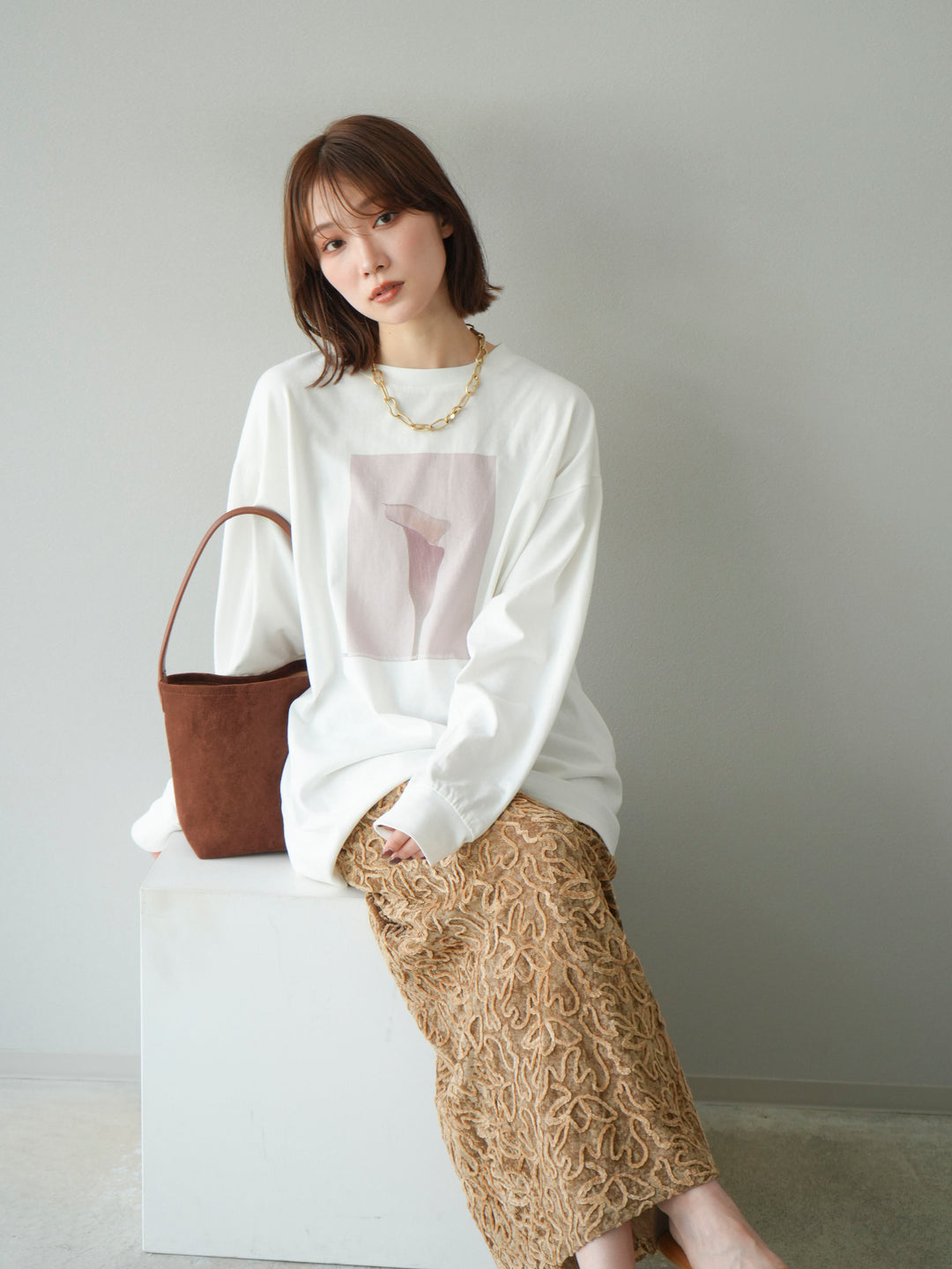 [予約]フラワーフォトプリントBIGロンT /オフ1