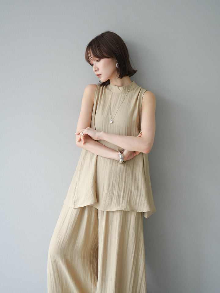 [SET]ホルターネックバックスリットブラウス＆スーパーワイドパンツSET UP(2set)
