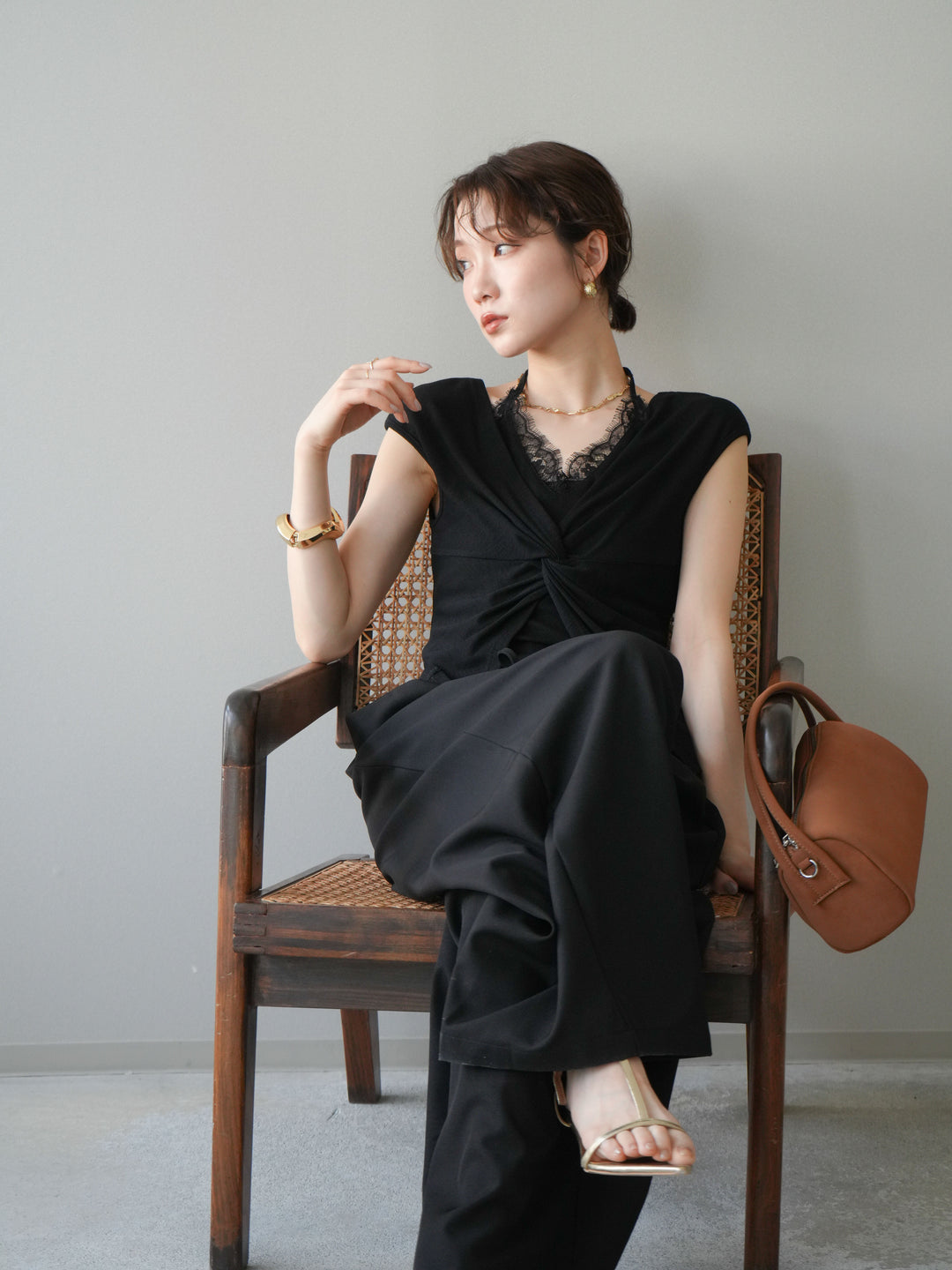 【套裝】前扭紋羅紋上衣 + 前扭紋羅紋上衣（兩件組）