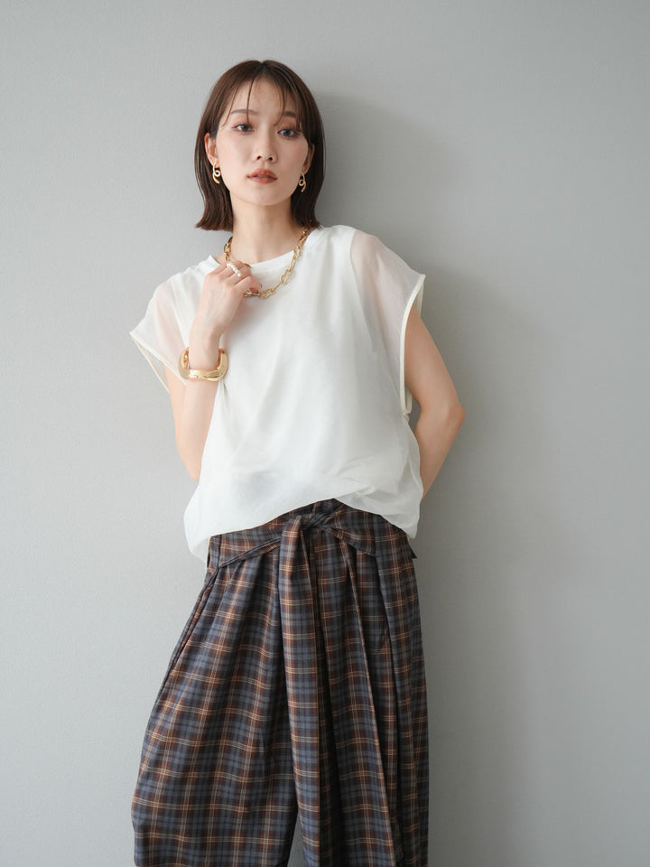 [予約]シアーレイヤードトップス/アイボリー