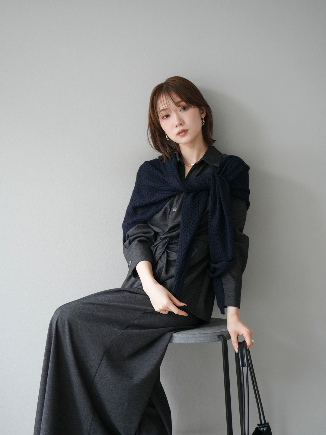 [SET]ツイストデザインシャツ＆スカートSET UP