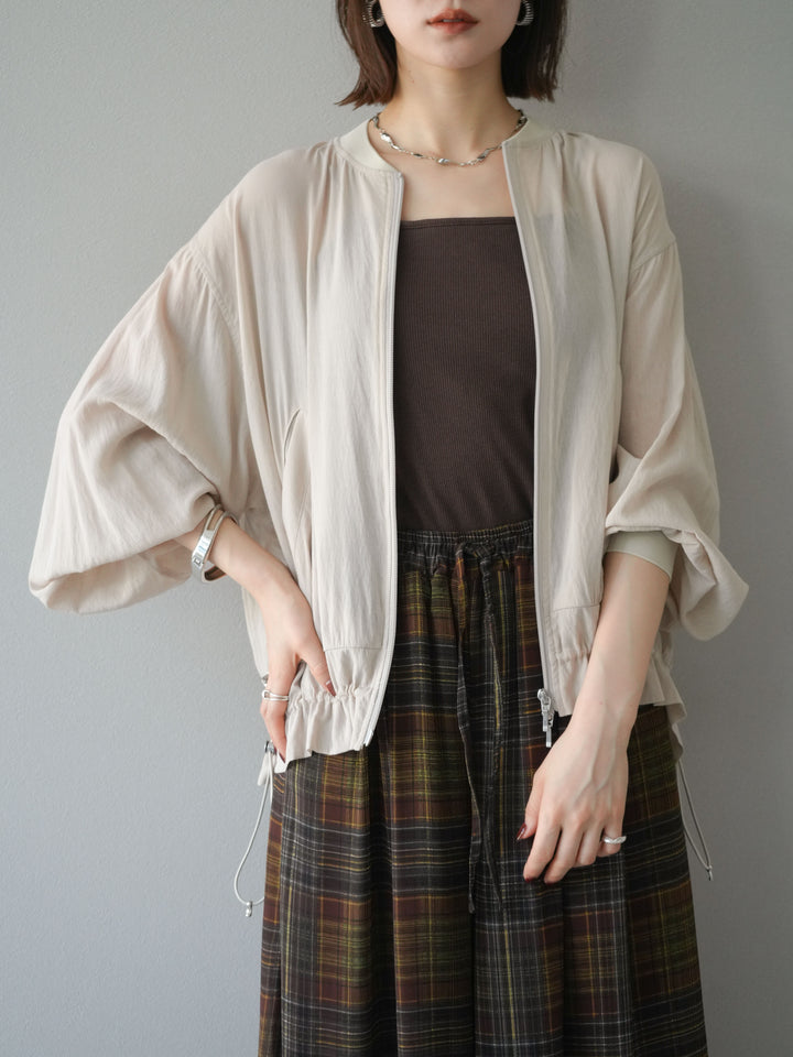 [預訂] Washer Sheer Blouson/象牙白