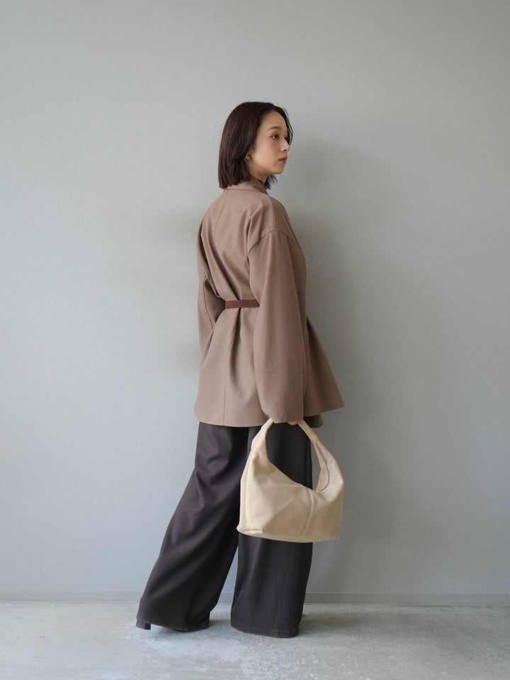 [予約]ビックカラーミディアムジャケット/ベージュ