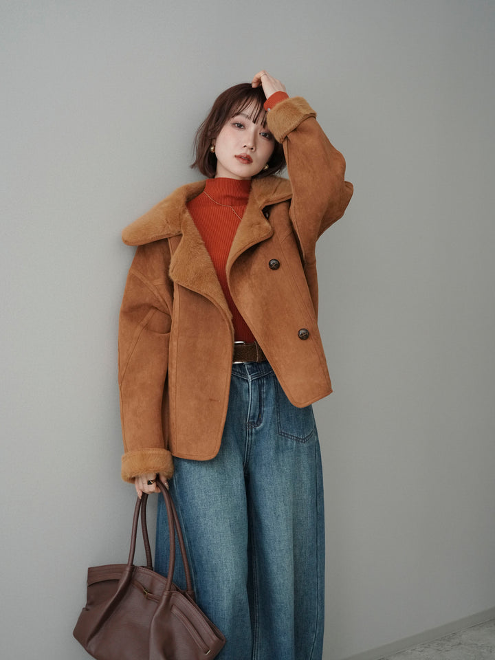 [予約]ムートンショートジャケット/camel