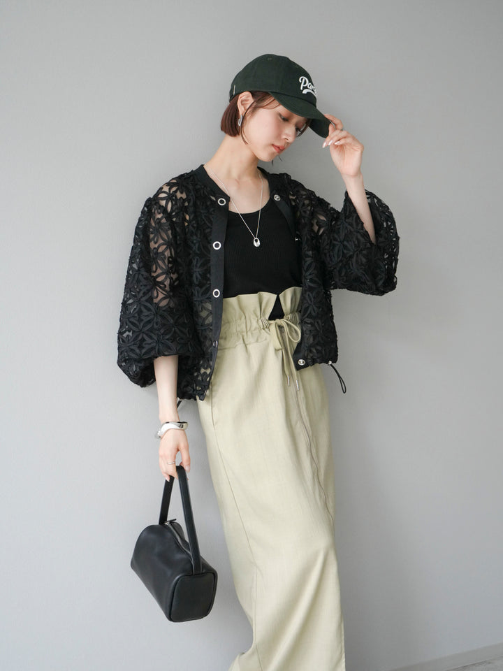 [予約]テープレースシアーブルゾン/ブラック