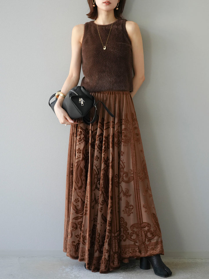 [予約]シャギーニットタンクトップ/ブラウン