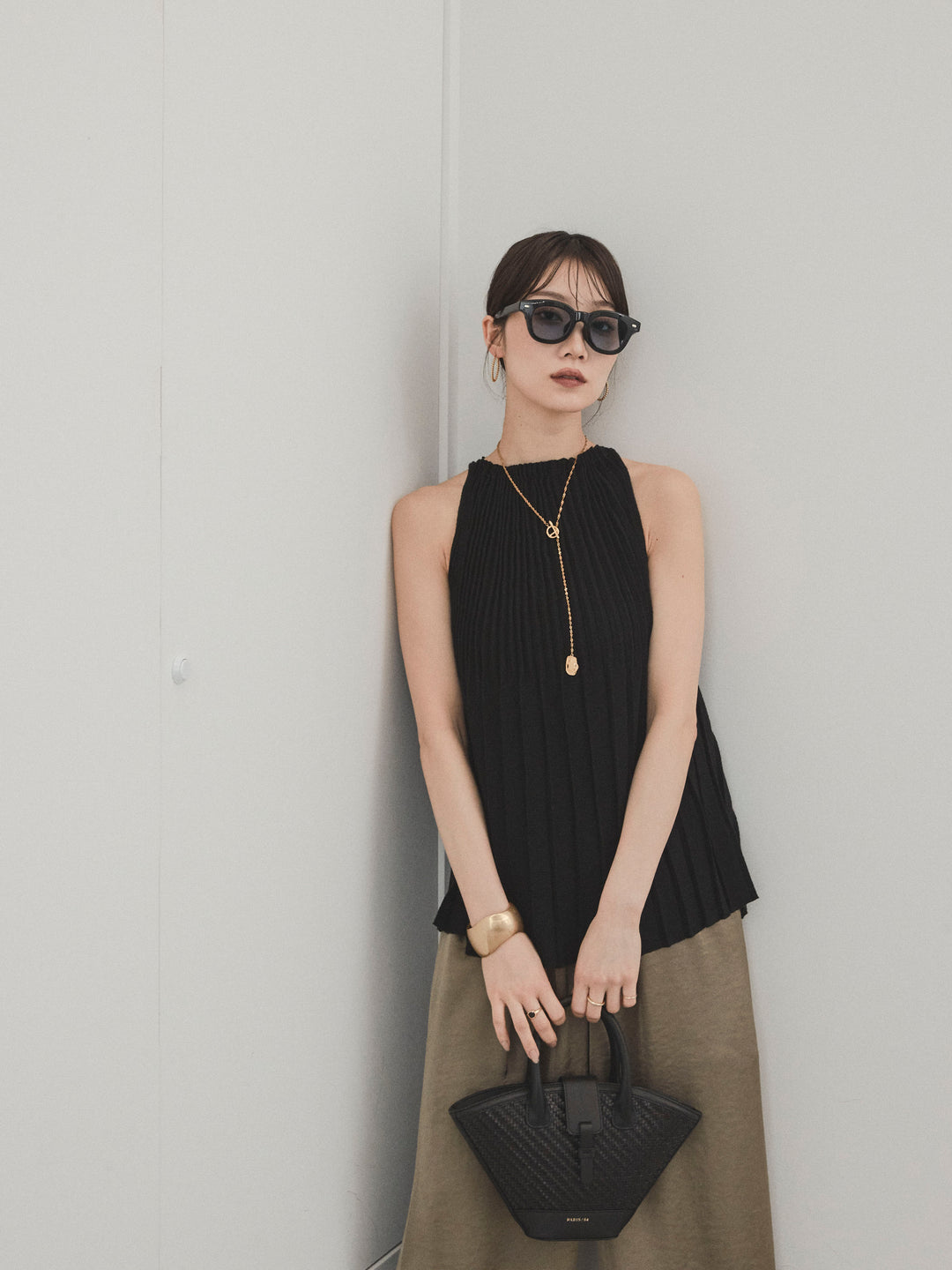 [SET]プリーツニットキャミソール+プリーツニットキャミソール(2set)