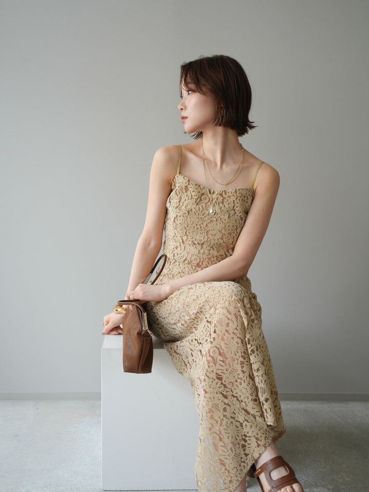 [SET]フルレースキャミ＆IラインスカートSET UP