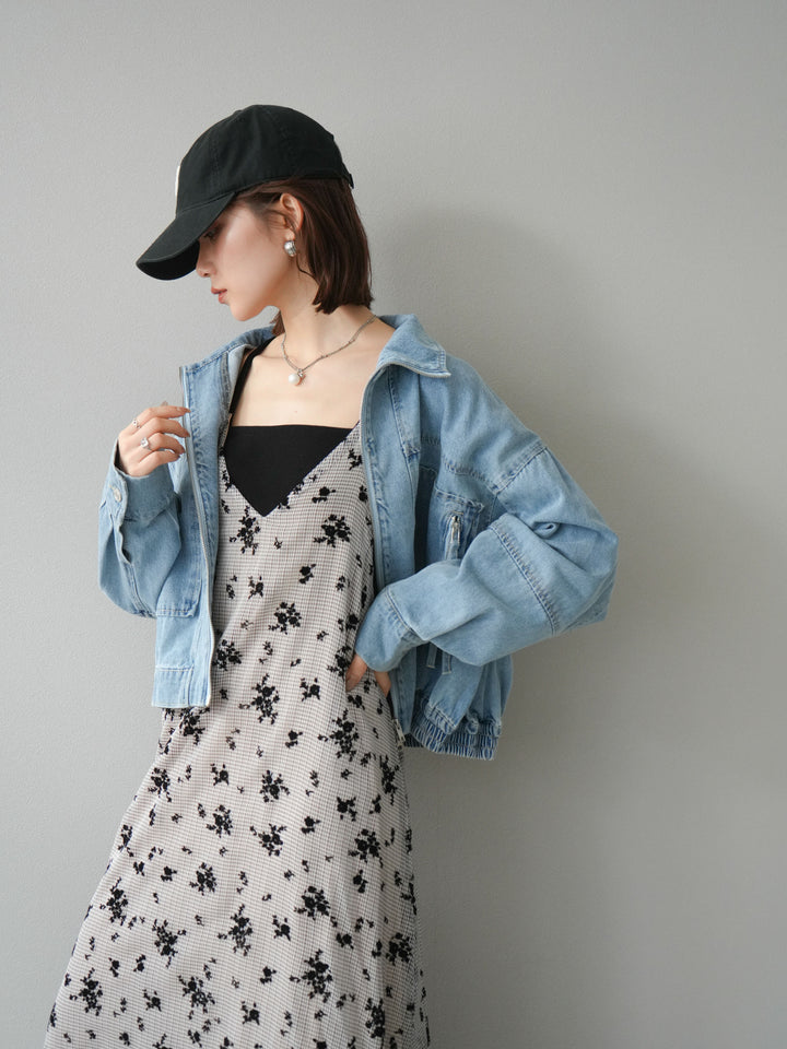 [予約]ZIPポケットデニムショートブルゾン/ブリーチ