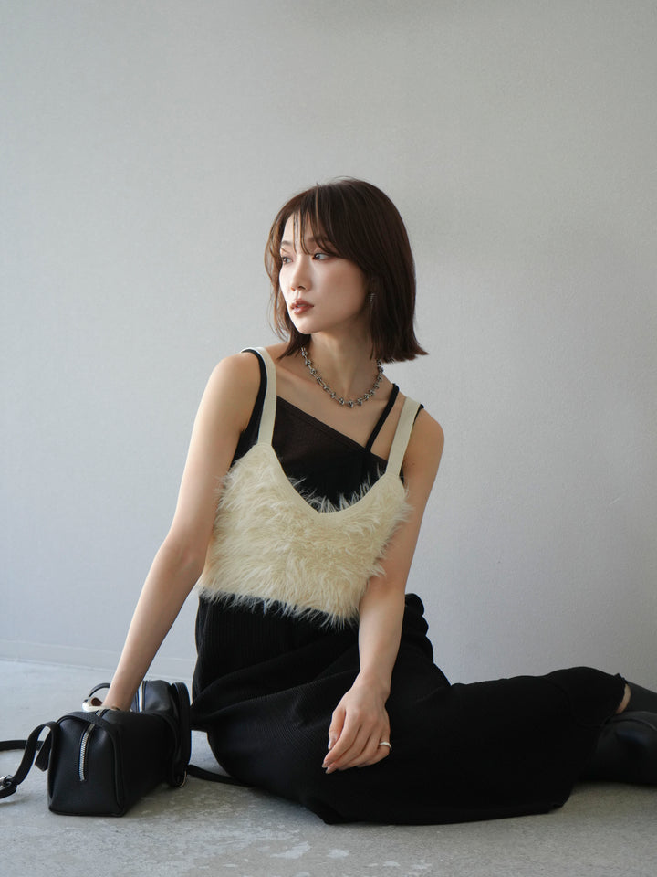 [予約]シャギーニットビスチェ/アイボリー