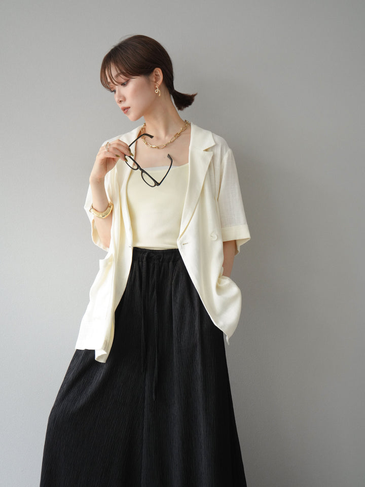 [予約]ライトリネンハーフスリーブジャケット/オフ