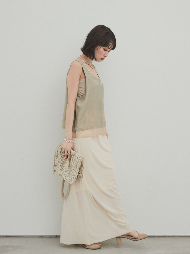 [予約]ベロアナロースカート/アイボリー