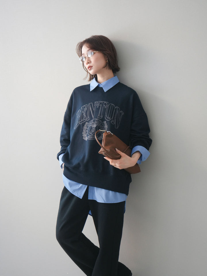 [予約]カレッジロゴ刺繍BIGスウェットプルオーバー/navy