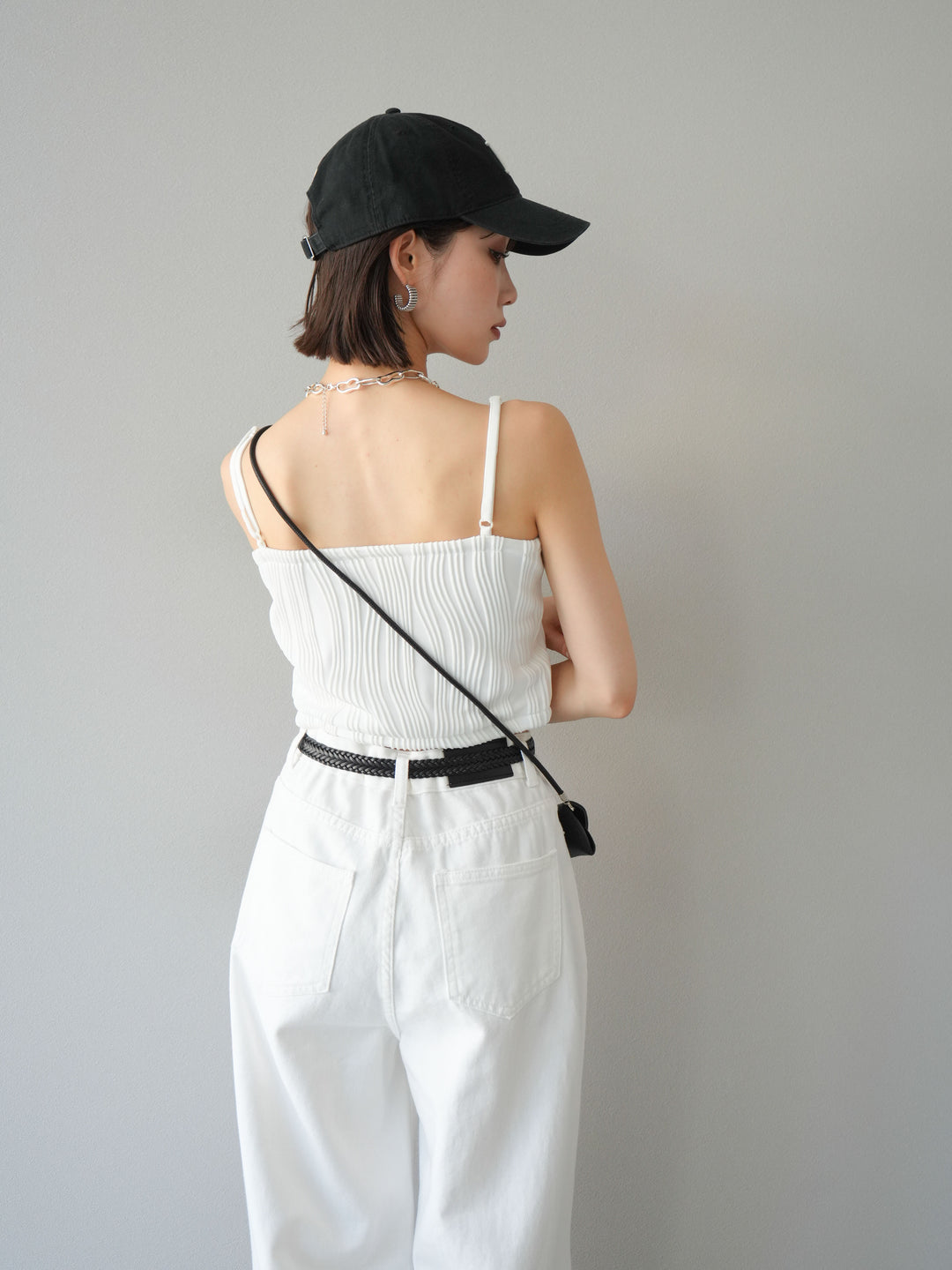 [SET]ウェーブパイピングカップ付ベアキャミソール+ウェーブパイピングカップ付ベアキャミソール(2set)