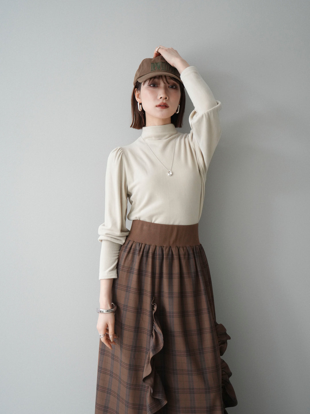 [SET]プチネックパワーショルダー起毛トップス+プチネックパワーショルダー起毛トップス(2set)