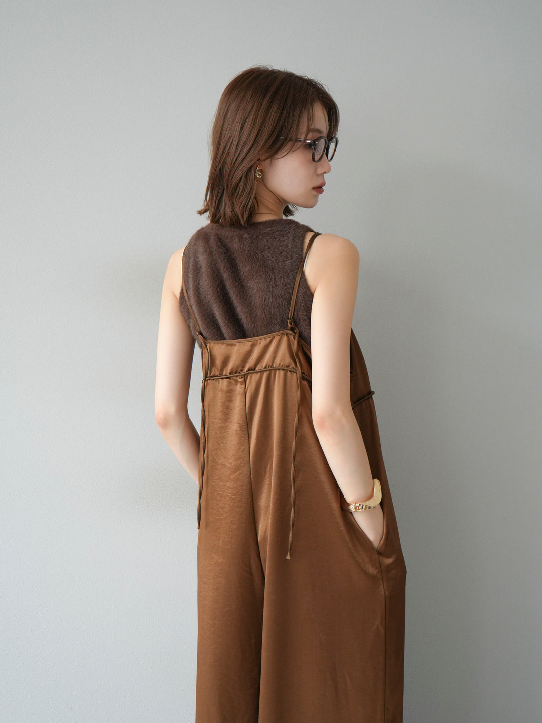 [予約]シャギーニットタンクトップ/ブラウン