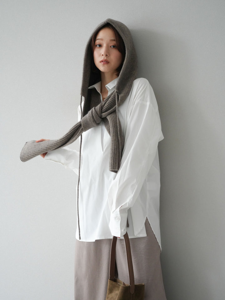 [予約]ブロードディープスキッパーブラウス/ホワイト