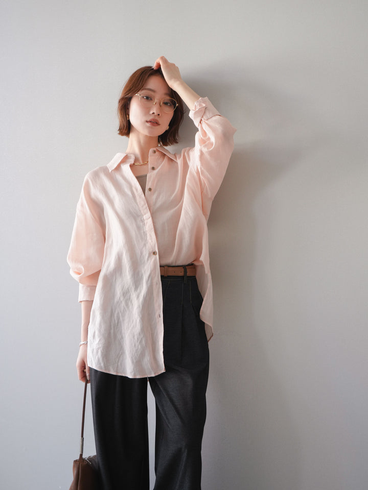 [予約]バックオープンツイストシャツ/pink