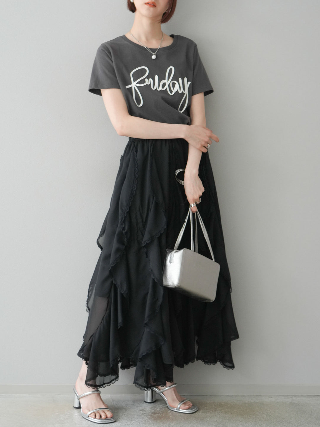 [予約]コードロゴTシャツ/チャコール