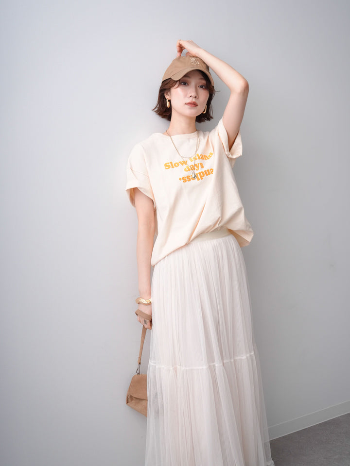 [予約]フロッキーロゴTEE/beige