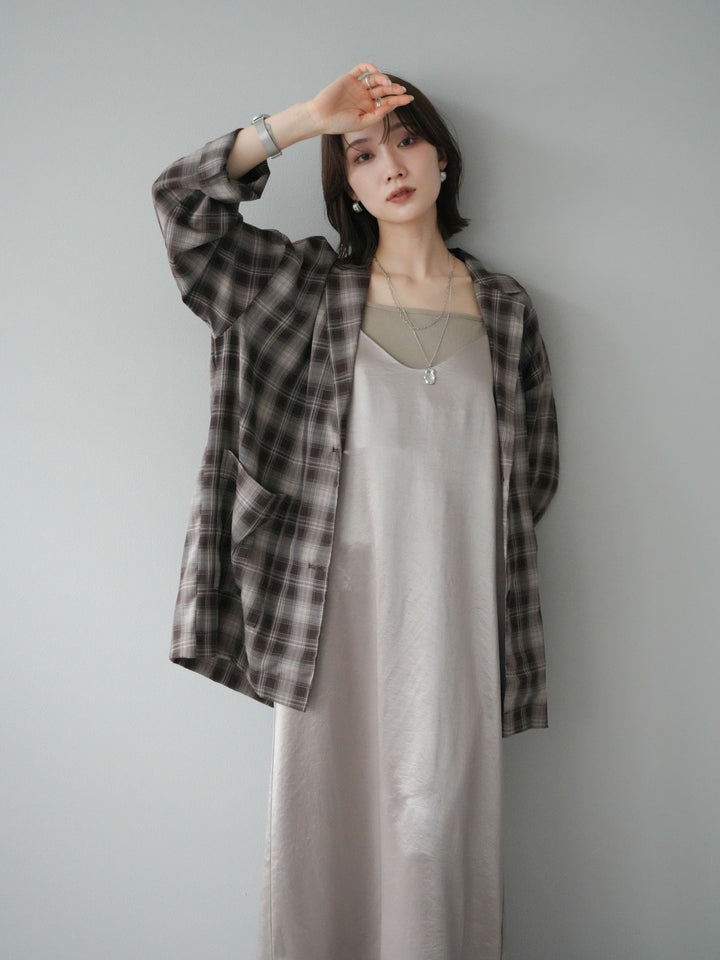 [予約]サテンキャミワンピース/グレージュ