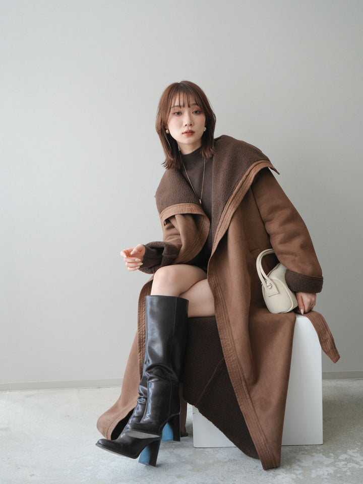 [予約]BIGカラームートンコート/brown